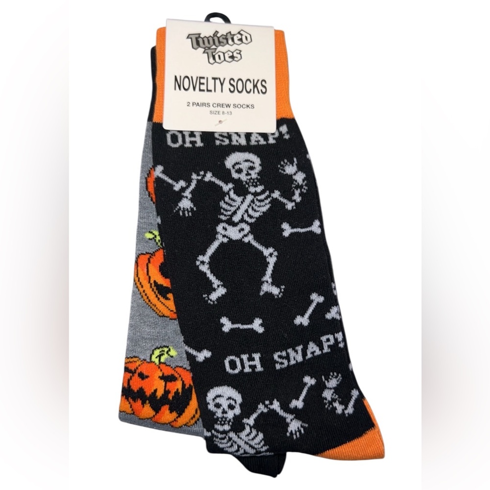 Twisted Halloween Skeleton and Pumpkin Socks
